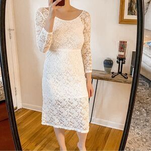 Free People Lace Mini Dress White XS